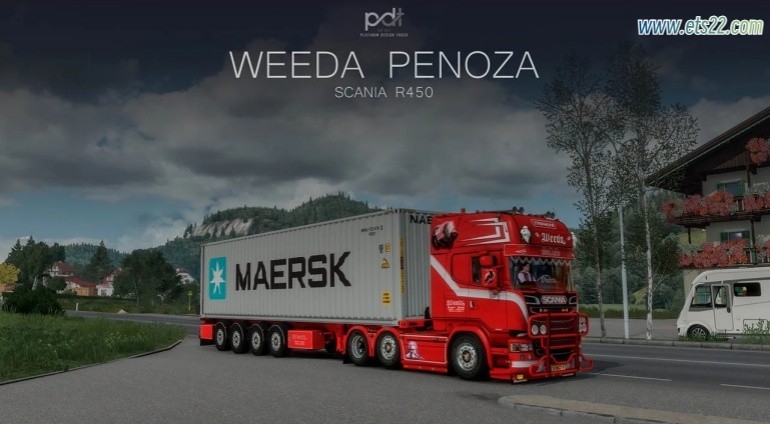 【付费泄露搬运】斯堪尼亚R450+拖车“Weeda Penoza” v11 1.57