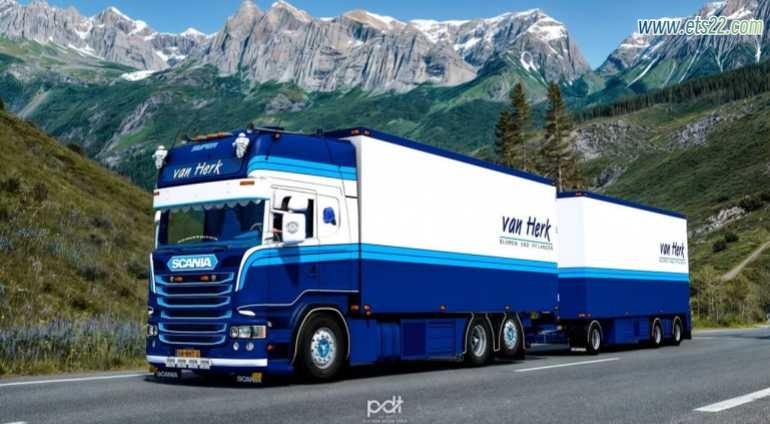 【付费模组泄露搬运】斯堪尼亚 R450 Van Herk + 拖车 trailer v16.0 1.54