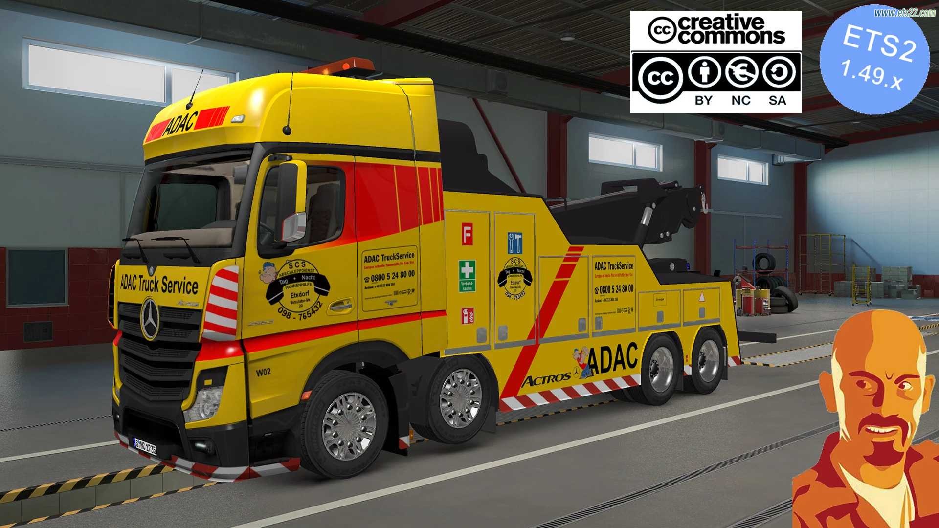 车头Mod-欧卡资源站奔驰救援车＋货物 供1.49欧卡2mod(1)