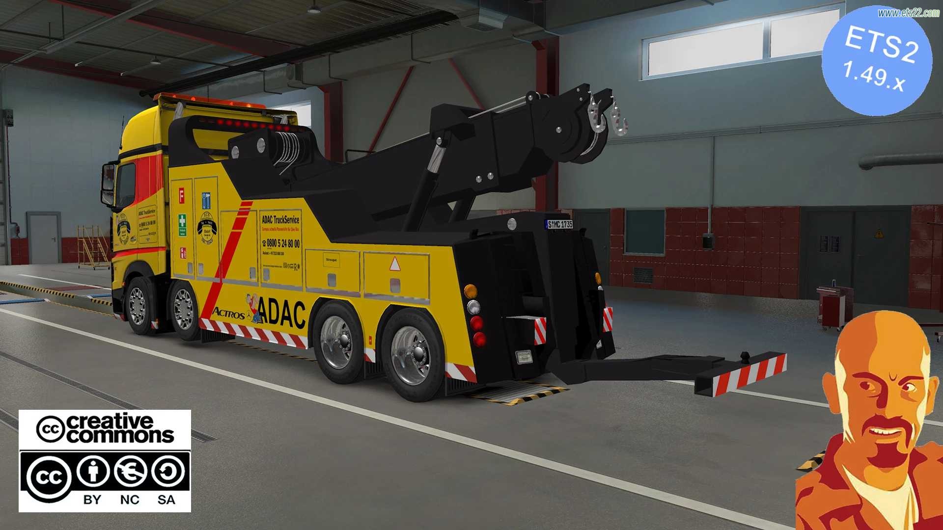 车头Mod-欧卡资源站奔驰救援车＋货物 供1.49欧卡2mod(2)