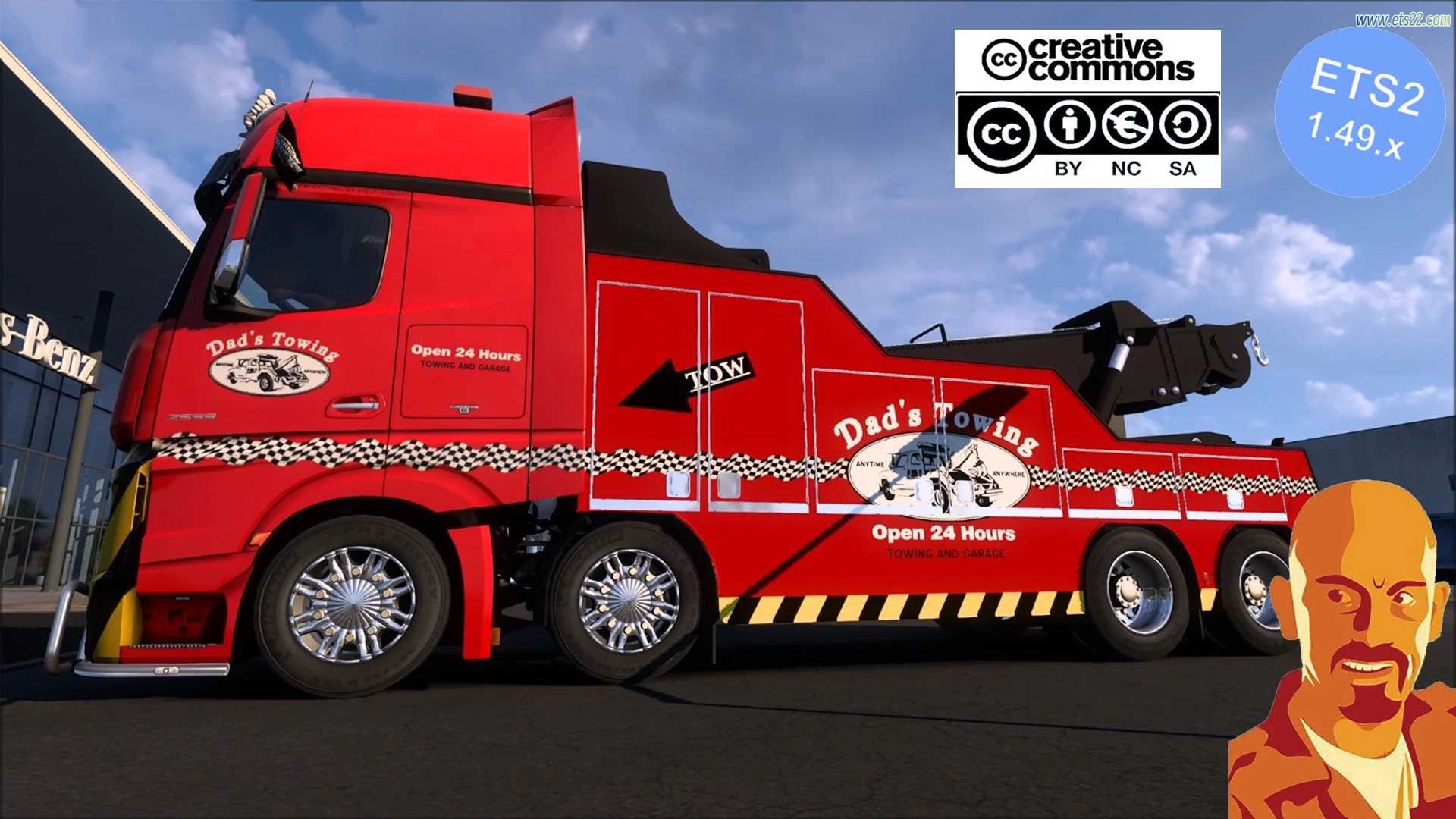 车头Mod-欧卡资源站奔驰救援车＋货物 供1.49欧卡2mod(3)