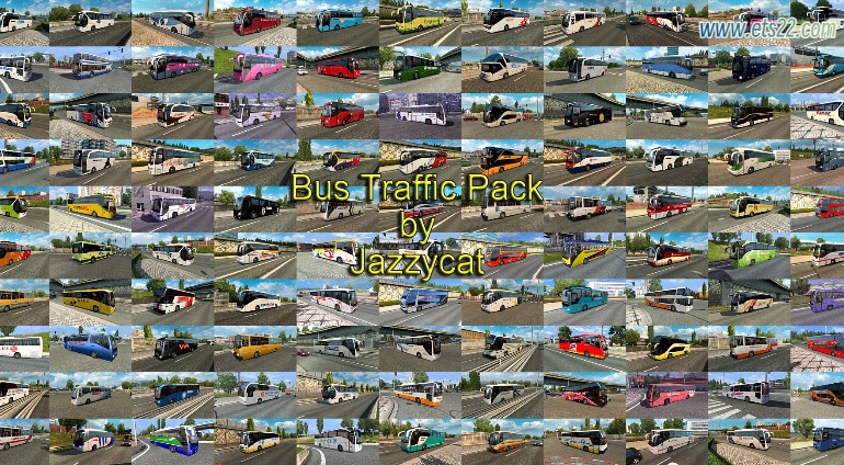  AI车辆-欧卡资源站BUS TRAFFIC PACK BY JAZZYCAT V18.1.1 AI客车交通流量包 1.50欧卡2mod(1)