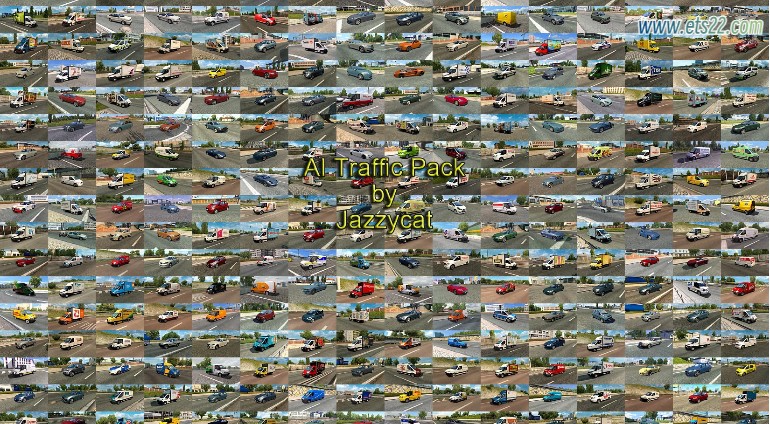  AI车辆-欧卡资源站AI TRAFFIC PACK BY JAZZYCAT AI轿车交通包 v21.8.1 1.50欧卡2mod(1)