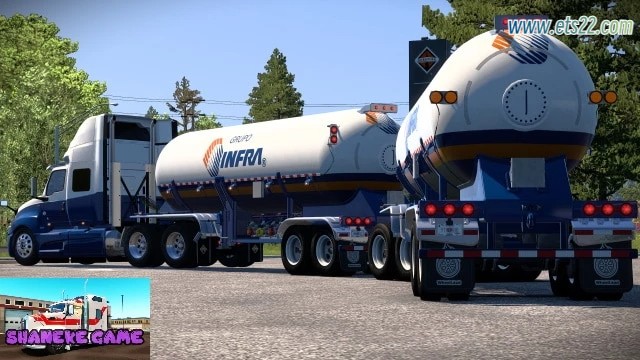 拖车Mod-欧卡资源站[美卡mod]SCS双拖车油罐车 1.50欧卡2mod(1)