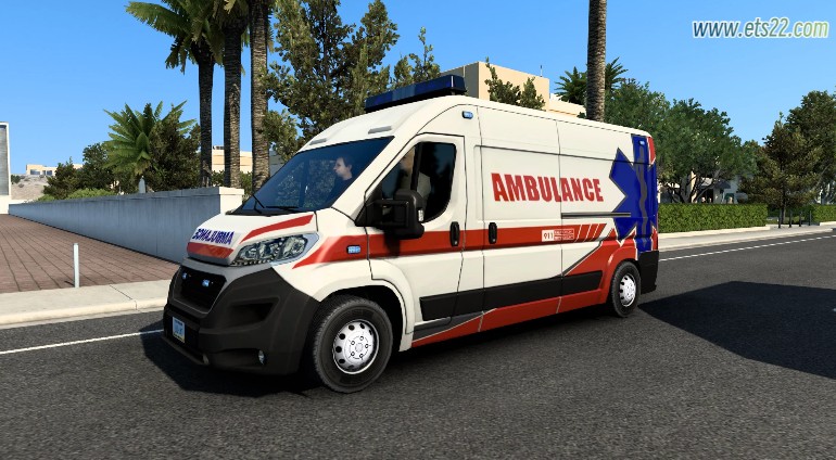 「美卡Mod区」-欧卡资源站[美卡mod]ATS 应急车辆包 v1.3 1.50欧卡2mod(5)