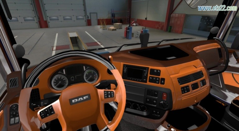 其他Mod-欧卡资源站DAF XF E6 橙色内饰 V1.0 1.50欧卡2mod(1)