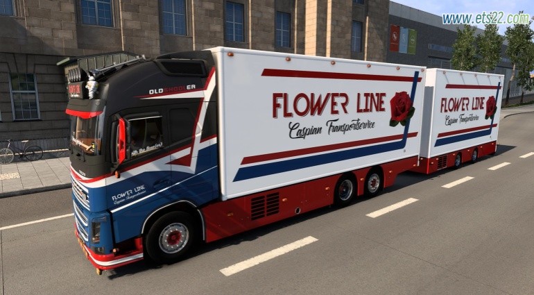 车头Mod-欧卡资源站沃尔沃 FH16 花线 + BDF 拖车 v3.0 1.51欧卡2mod(1)
