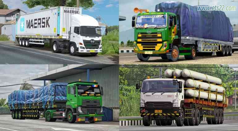 车头Mod-欧卡资源站MOD TRUCK PACK INDONESIA - 8 合一卡车包 1.54欧卡2mod(1)